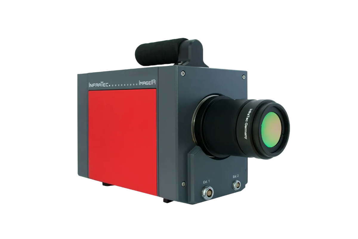 InfraTec ImageIR 8300 hp camera with objective lens, side view