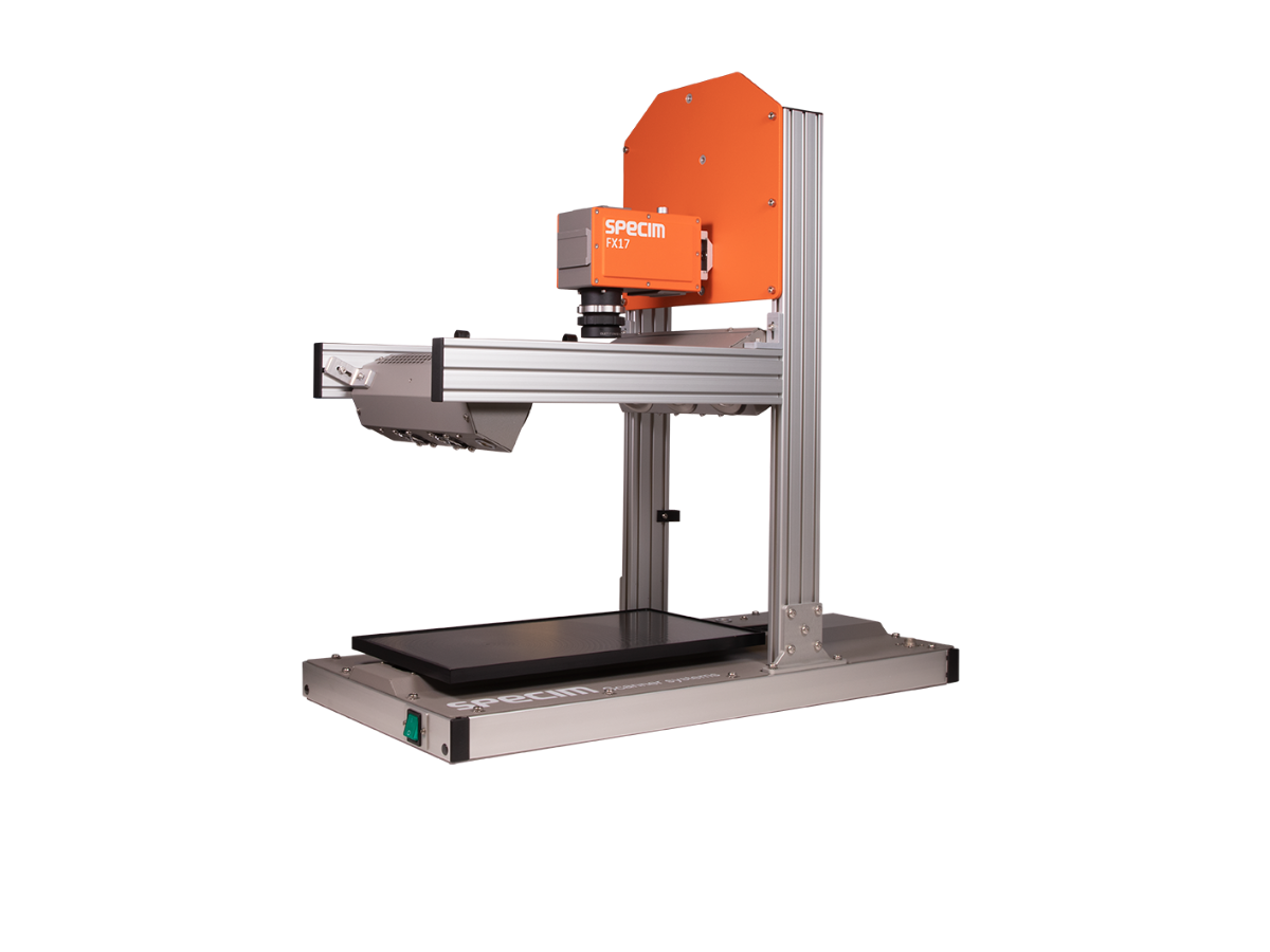 Specim Labscanner 40 x 20 with dual halogen illumination and a mounted Specim FX17