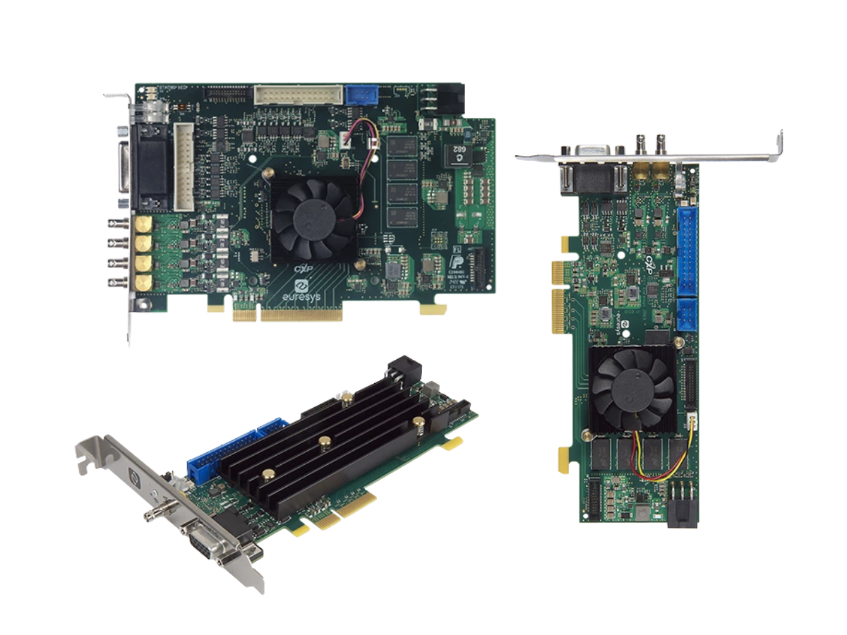 Euresys CoaXPress CXP-12 frame grabbers at different angles