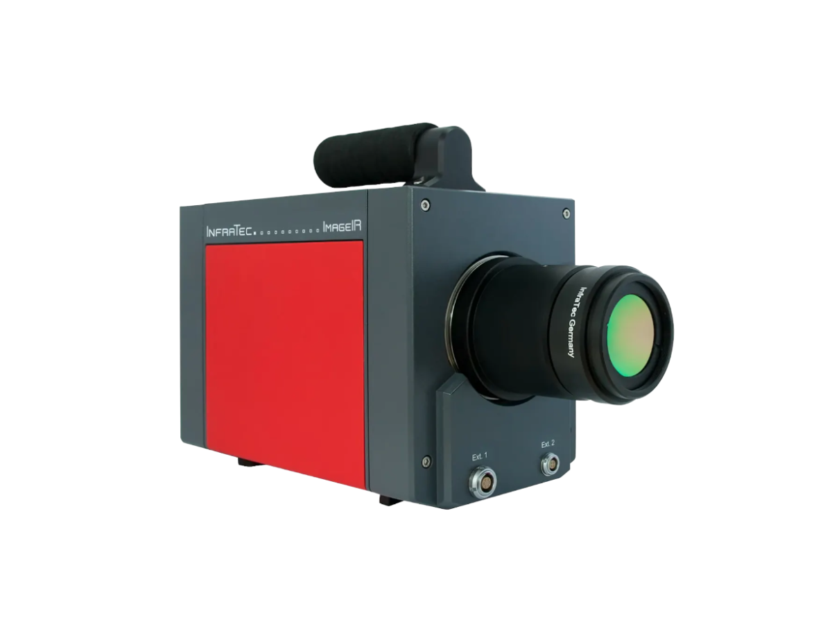 InfraTec ImageIR 8300 hp camera with objective lens, side view