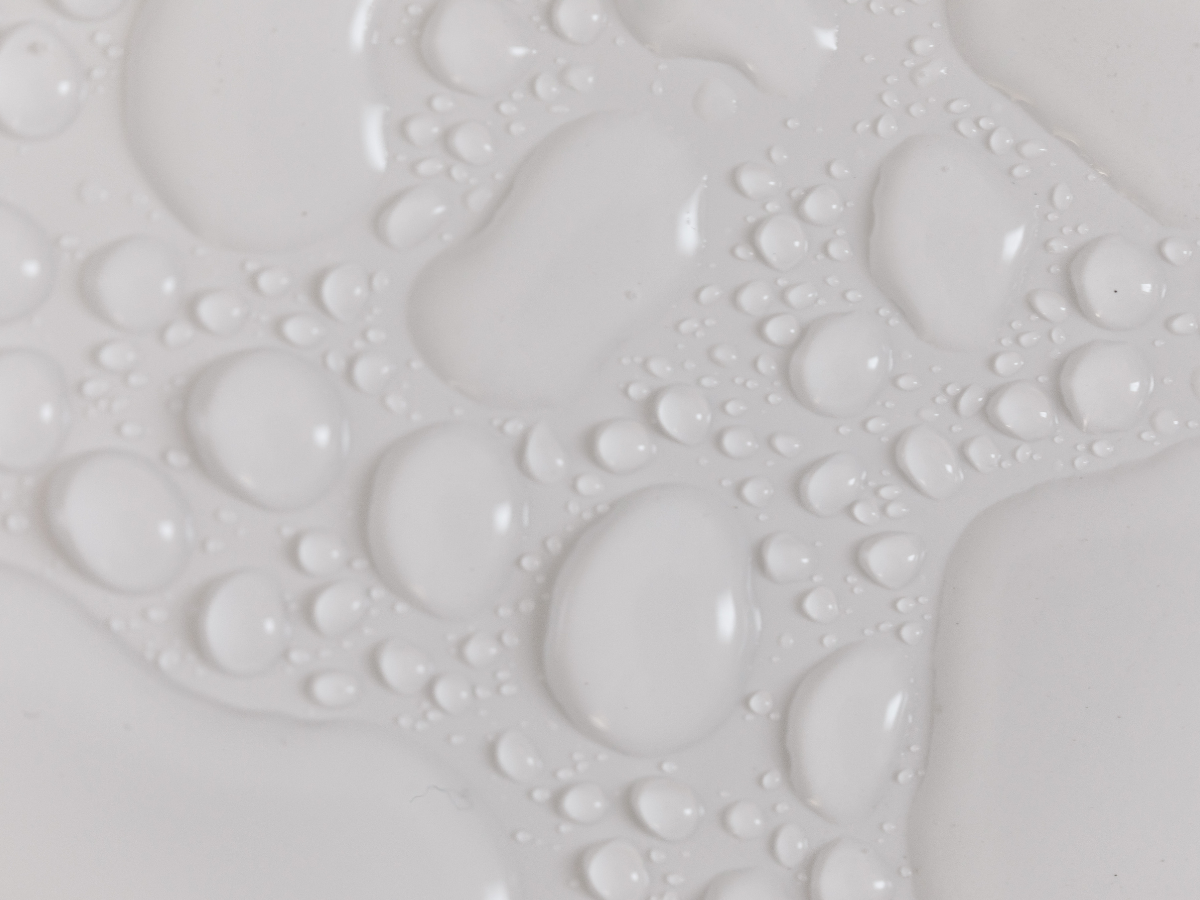 Clear liquid droplets