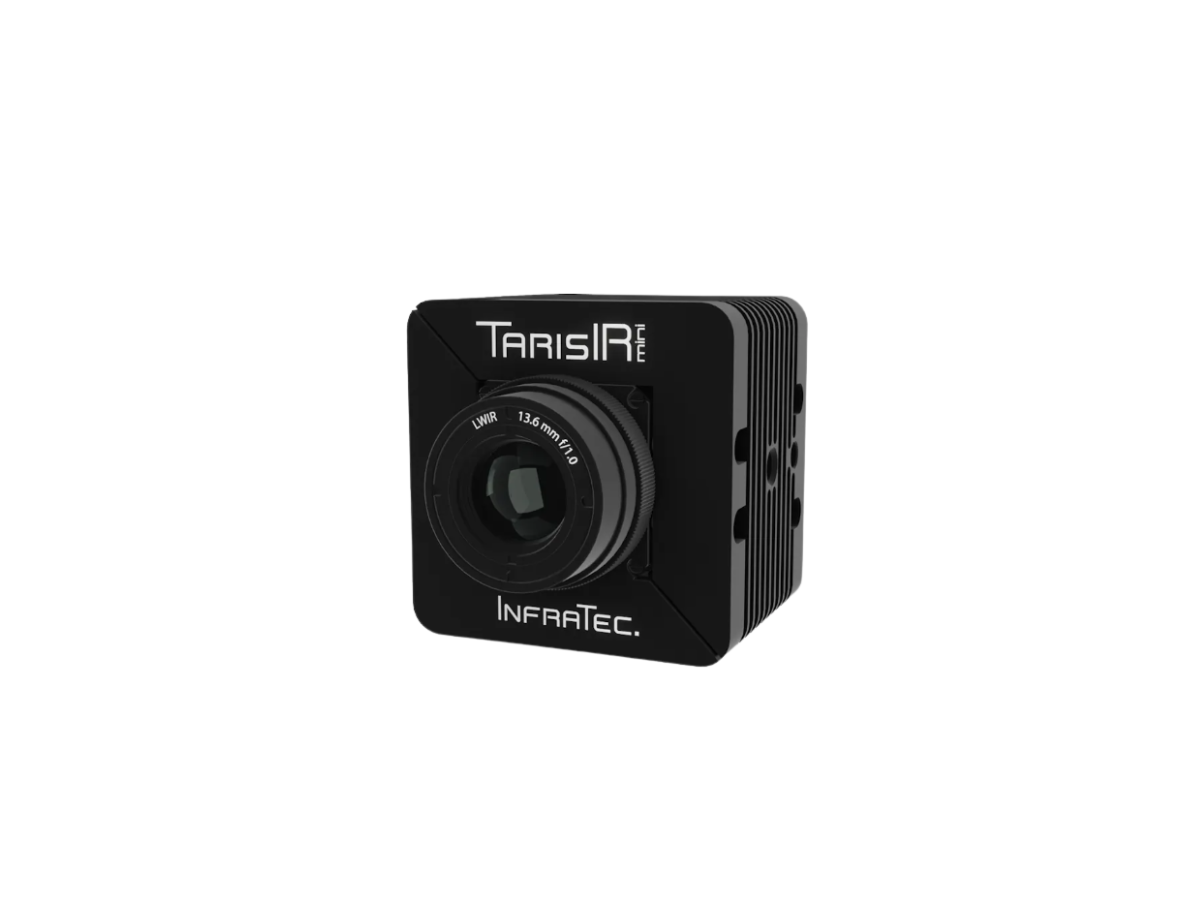 InfraTec TarisIR mini 600 camera with objective lens, front side view