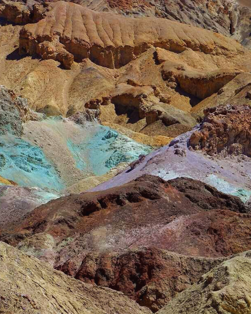 Different coloured materials in an excavation site