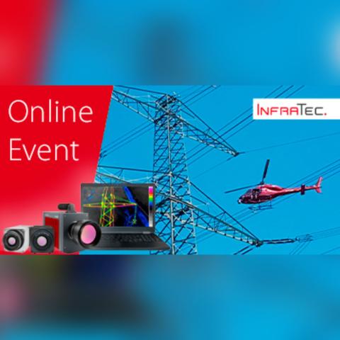 Image of fixed wing aircraft near power lines deploying an infrared camera